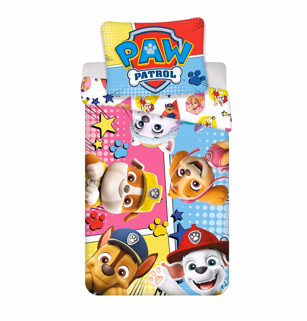 Paw Patrol tegneserie sengetøysett 140x200cm, 70x90 cm