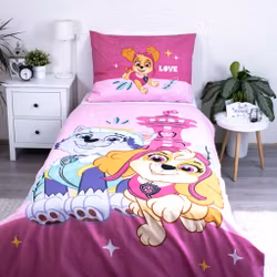 Paw Patrol Pink Love bäddset 140x200cm, 70x90 cm mikrofiber