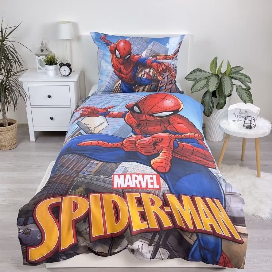 Spiderman City Glider bäddset 140x200cm, 70x90 cm