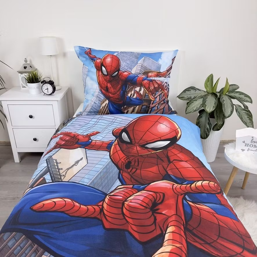 Spiderman City Glider bäddset 140x200cm, 70x90 cm