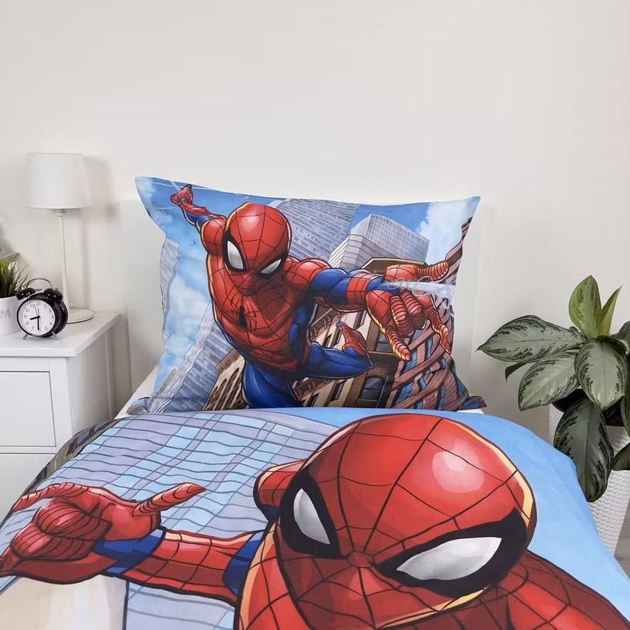 Spiderman City Glider bäddset 140x200cm, 70x90 cm