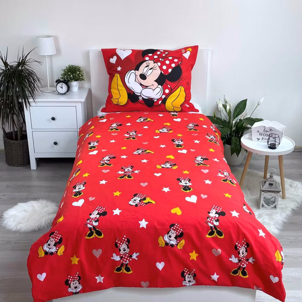 Disney Minnie Love & Stars sängkläder 140x200cm, 70x90 cm