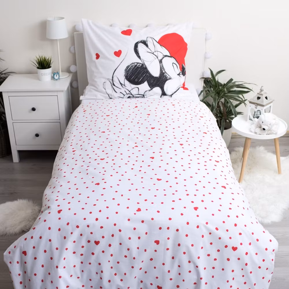Disney Mickey Minnie Love Bäddset 140×200 cm, 70×90 cm