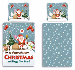 Sengetøjssæt med julesne 140x200 cm, 70x90 cm