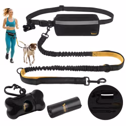 Hoftesele til stor hund 50 kg til løb, polstret, reflekterende