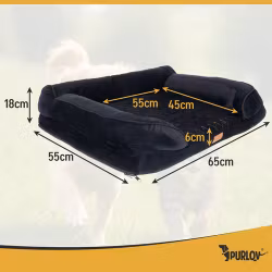 Ortopedisk säng för djur S - 65×55×18 cm - skum, dragkedjeförsedd överdrag