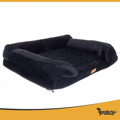 Ortopedisk säng för djur S - 65×55×18 cm - skum, dragkedjeförsedd överdrag
