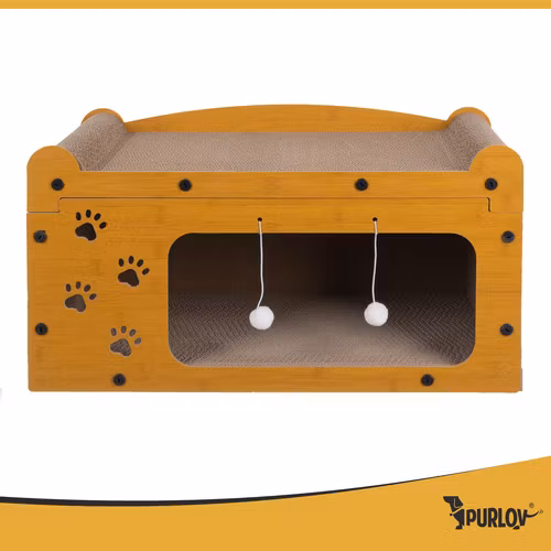 Klösträd för katt - tvåvåningshus  29x55x29 cm