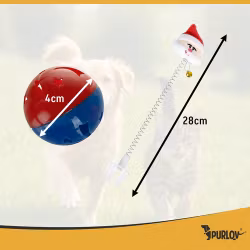 Kattleksaker -julleksaksset med 6 bollar -fjädrar och pompom