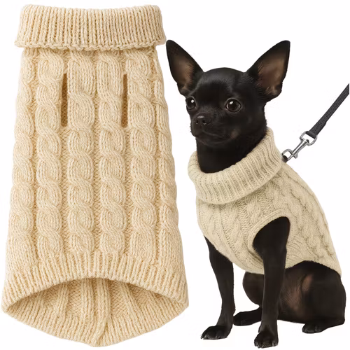 Hund kläder - kattkläder storlek S beige