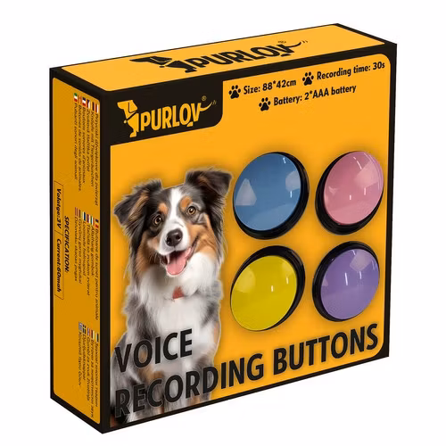 inspelade knappar för din hund