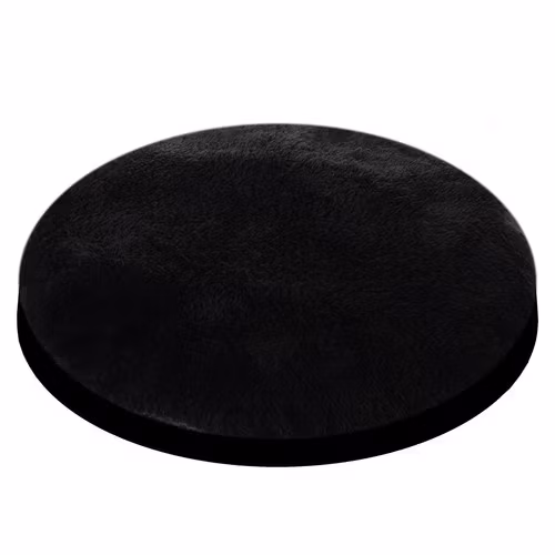 Plysch kattbädd - katthus, plyschbädd för vintern med öron, svart