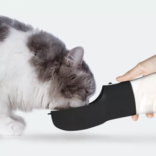 Flaska - vattenflaska med skål för hund & katt