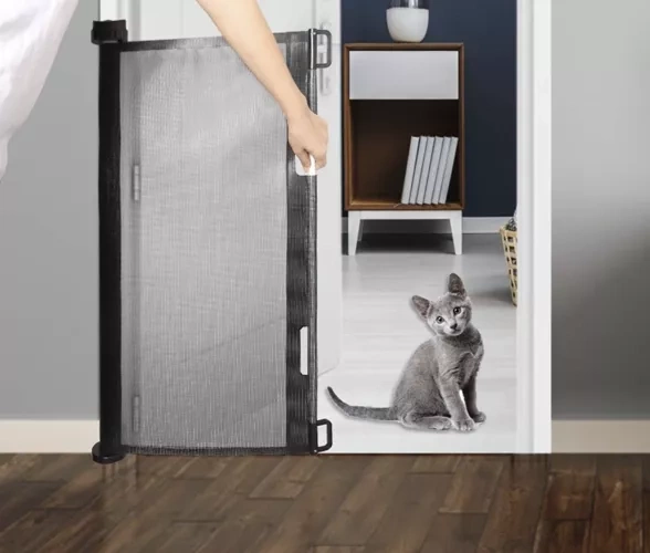 Säkerhetsgrind / Hundgrind / Rullgardinsgrind Grind – 86x160 cm