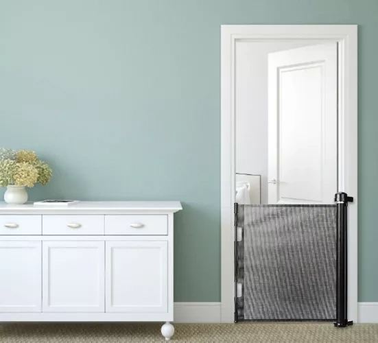 Säkerhetsgrind / Hundgrind / Rullgardinsgrind Grind – 86x160 cm