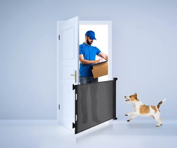 Säkerhetsgrind / Hundgrind / Rullgardinsgrind Grind – 86x160 cm