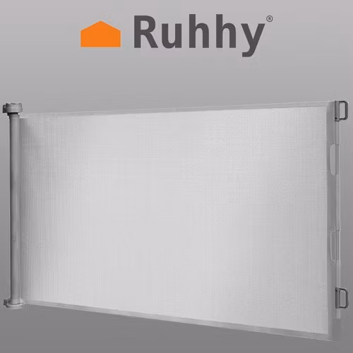 Säkerhetsgrind / Hundgrind / Rullgardinsgrind –Grå  85x157cm