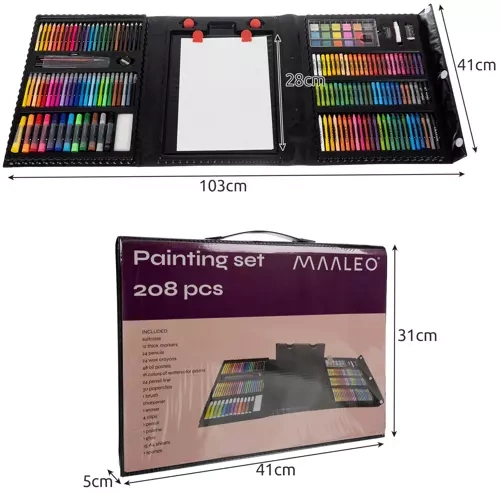 Painting set in suitcase - 208 pieces
