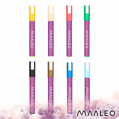 Akrylpennor, tuschpennor, vattenfasta pennor, set med 8 för stenar