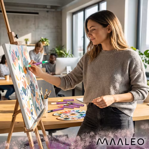 Akrylpennor, tuschpennor, vattenfasta pennor, set med 8 för stenar