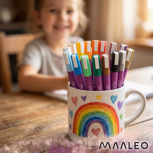 Akrylpennor, tuschpennor, vattenfasta markörer, set med 16 för stenar