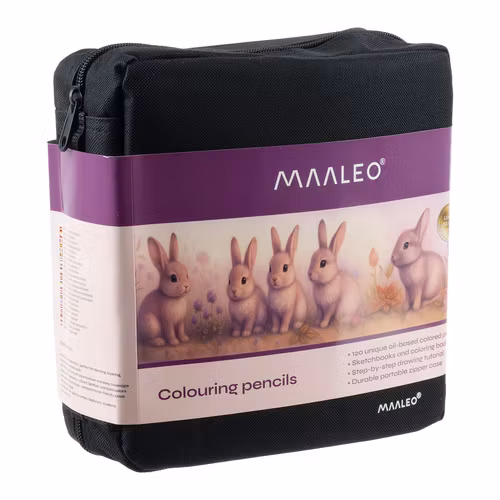 Art Set 120 färger - Kritor för målning och färgläggning - Skissblock + ritblock + Bärbart fodral med dragkedja