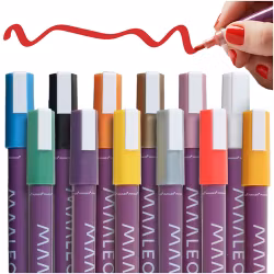 Akrylpenne 12 farver, vandtætte penne, dekorative penne med farve
