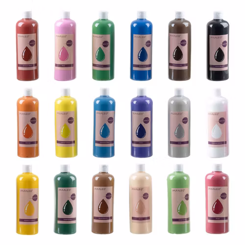 Posterfärger - set med 18 st x 500 ml