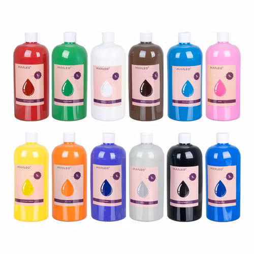 Posterfärger - set med 12 st x 1L