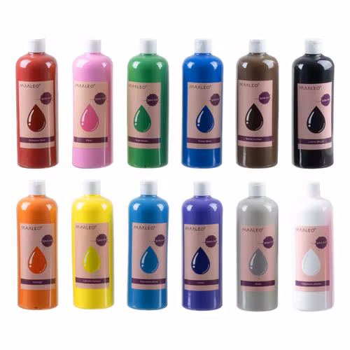 Posterfärger - set med 12 x 500 ml