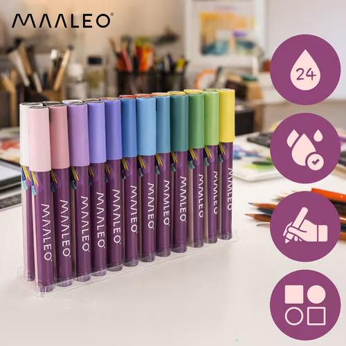 Akrylpennor - set med 24