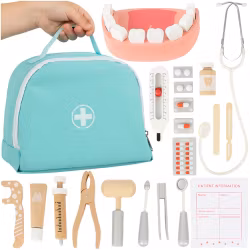 Läkarväska för barn, Little Dentist Set, 24 delar i -första hjälpen-kit som present.