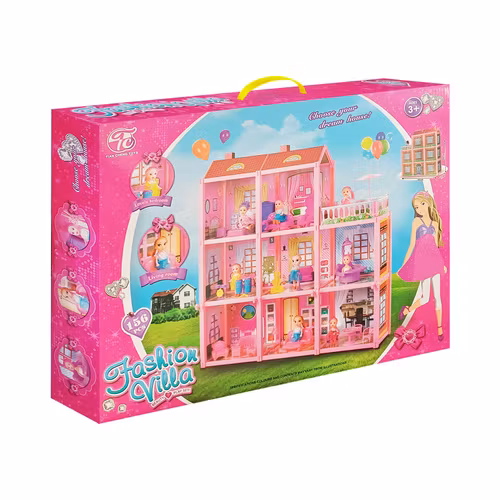 Dockhus i 3 våningar med balkong + docka + 22 möbler