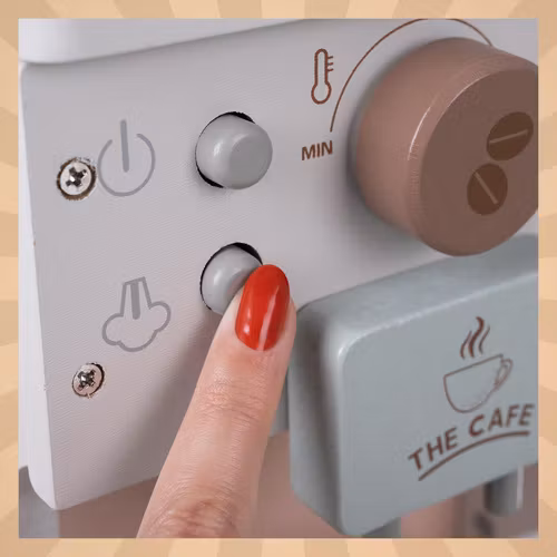 Träkaffebryggare för barn + tillbehör - Kreativ leksak att ge bort