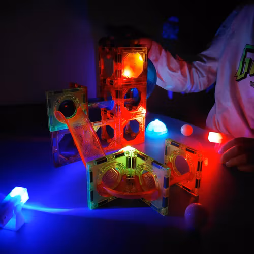 Magnetiska byggklossar3D , 110-delars bollbana för barn