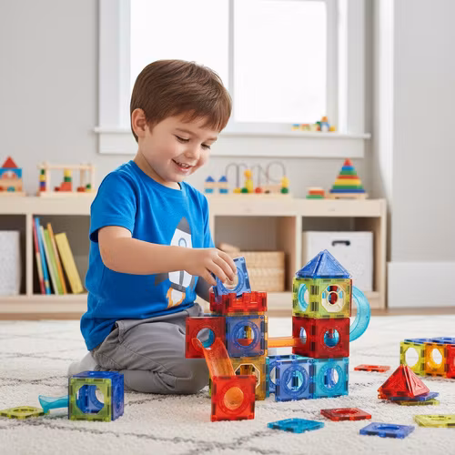 Magnetiska byggklossar3D , 110-delars bollbana för barn