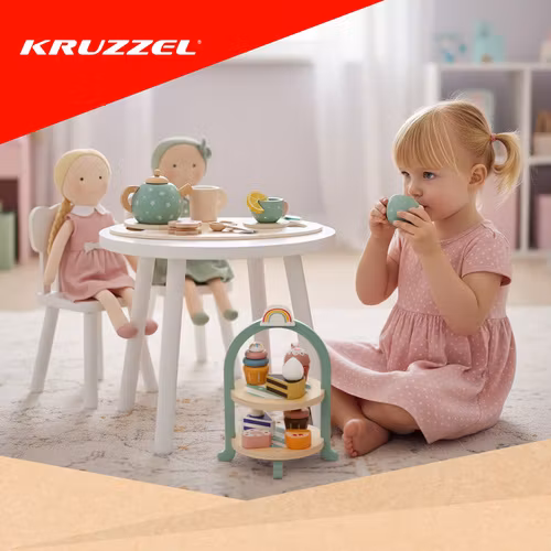 Kruzzel Stor Trä Teservis - Barnlekset + Kakfat