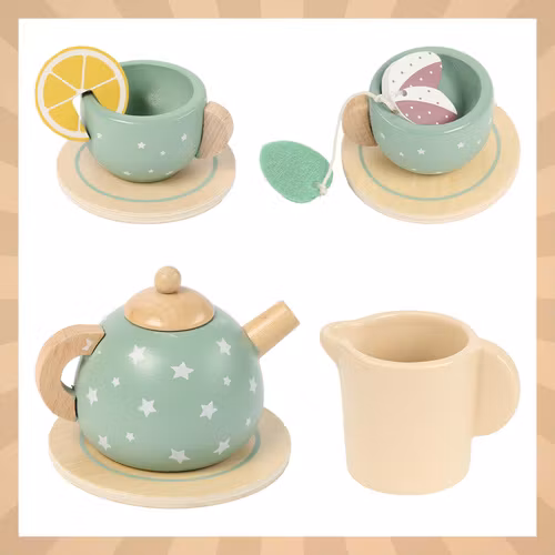 Kruzzel Stor Trä Teservis - Barnlekset + Kakfat