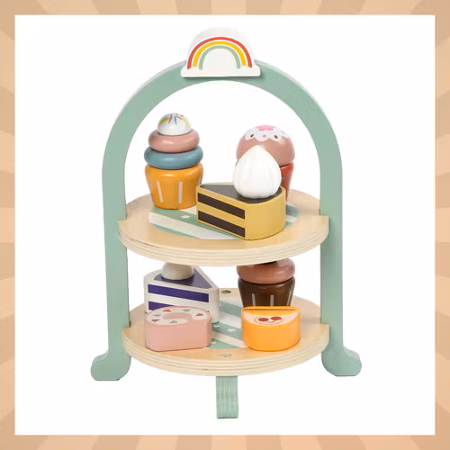 Kruzzel Stor Trä Teservis - Barnlekset + Kakfat