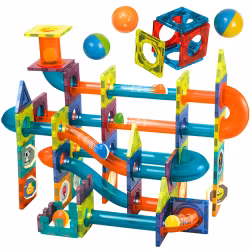 Magnetiska klossar - bollbana 96 delar