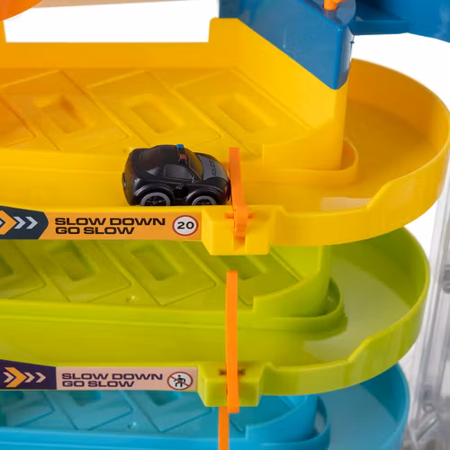 Interaktiv Stor Bilparkeringsbana med Hissgarage