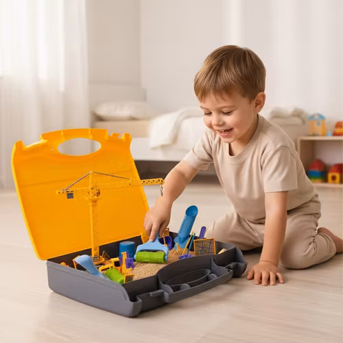 Kreativ Sand med XXL Byggset, Sandlåda i Resväska