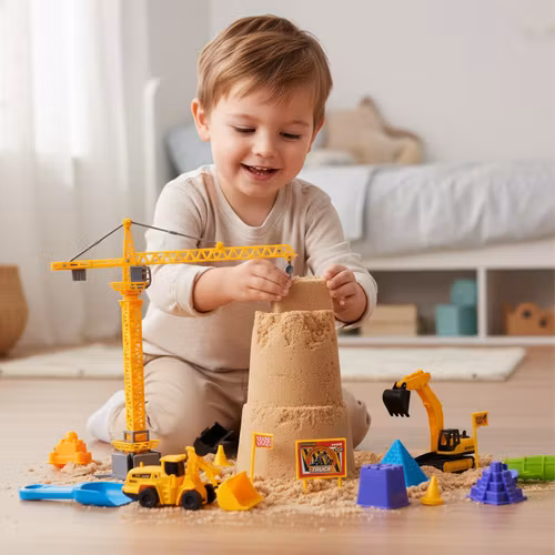 Kreativ Sand med XXL Byggset, Sandlåda i Resväska