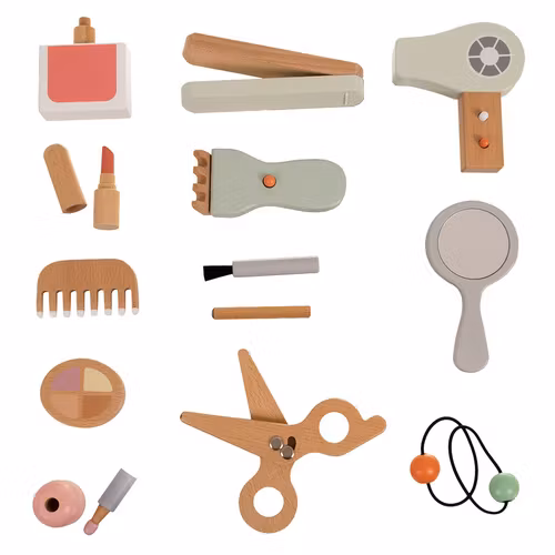Sminkset i trä för barn - 17-i-1 Kruzzel  sminktillbehör