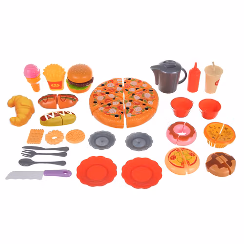 Kardborreformad Pizzaskärare Set Varmkorv Snabbmat Pommes Frites Burgerkniv 42 delar.