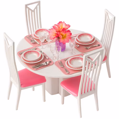 Dockhusmöbler Matset Bord Stolar Servis 43 delar