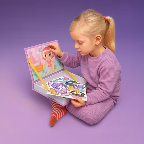 Magnetpussel, kreativt pussel, utklädning av flickor