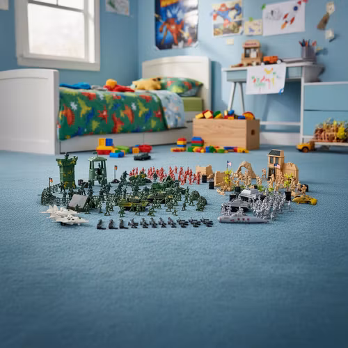 Militärbas, Leksaksoldater för barn -upp till 300 element