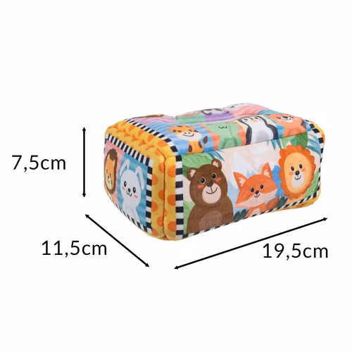 Sorteringslåda med näsdukar, plysch, Montessori, sensoriskt för barn 0+ - lärande genom lek