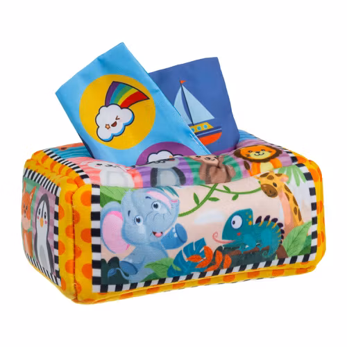 Sorteringslåda med näsdukar, plysch, Montessori, sensoriskt för barn 0+ - lärande genom lek